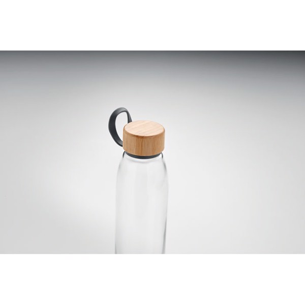 Fjord glass bottle, bamboo lid, 500 ml