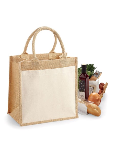 Cotton Pocket Jute Midi Tote