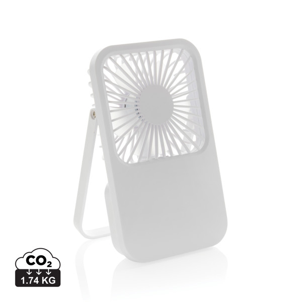 Aervina RCS recycled plastic re-chargeable desk fan - White