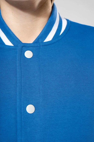 Unisex Teddy Fleece Jacket - Light Royal Blue / White / XS