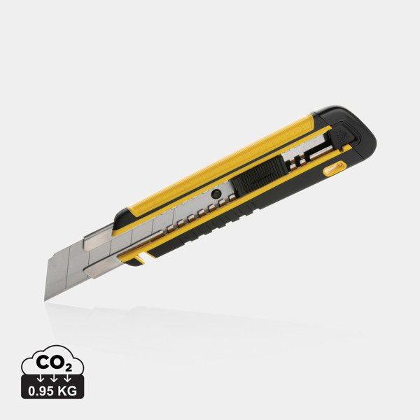 Refillable RCS rplastic heavy duty snap-off knife soft grip - Yellow