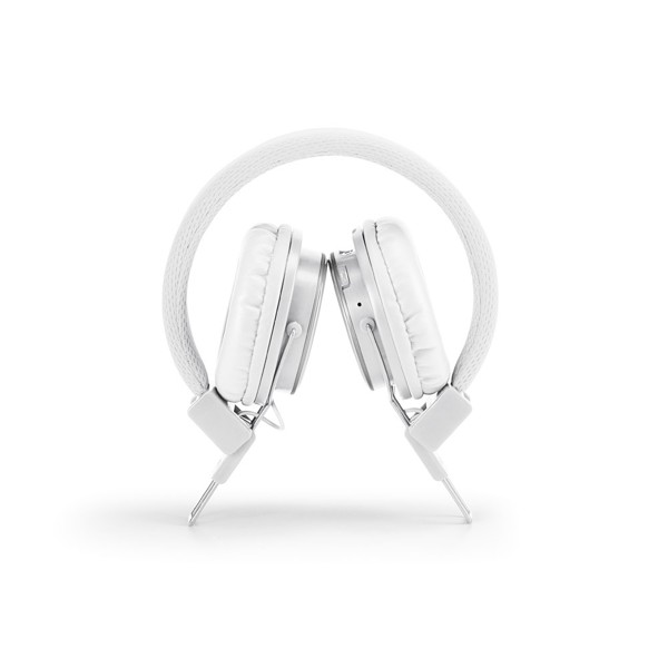 BARON. Casque audio pliable et ajustable en ABS - Blanc