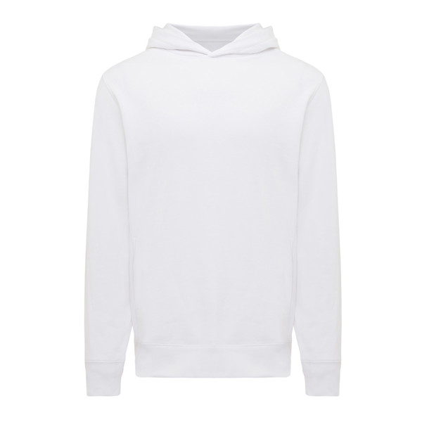 Mikina s kapucí a bočními kapsami Iqoniq Yengo z rec. bavlny - Recycled White / XXXL