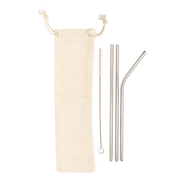 XD - Reusable stainless steel 3 pcs straw set