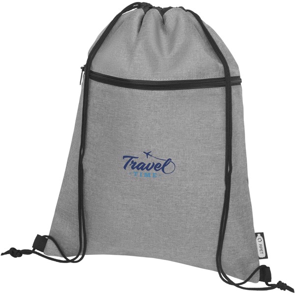 Zaino con cordoncino Ross in PET riciclato - 5L - Grigio melange