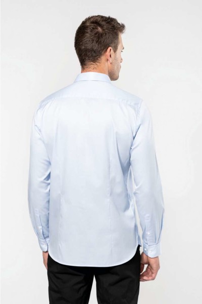 Men's Long-Sleeved Twill Shirt - White / 2XL