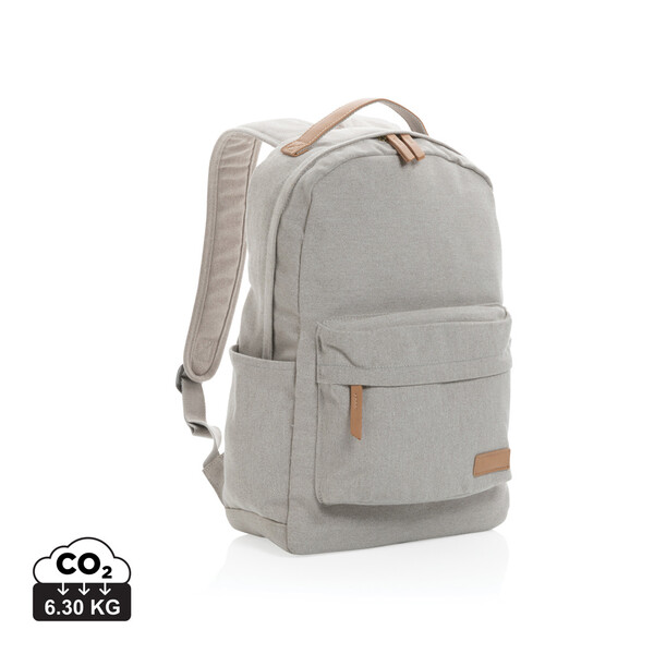 Impact AWARE™ 16 oz. recycled canvas laptop rugzak - Grijs