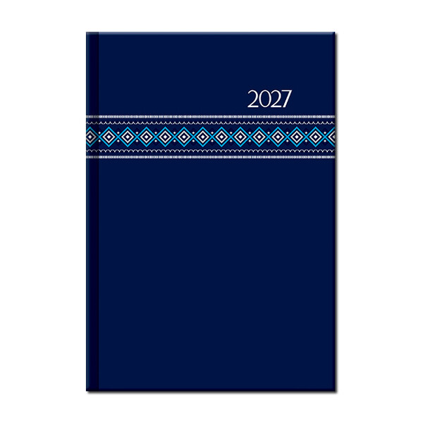Týždenný diár A5 FOLK modrý 2027