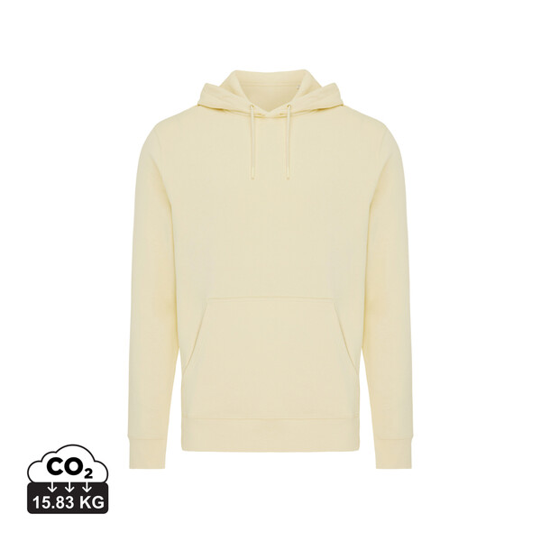 Lehká mikina s kapucí Iqoniq Rila z recykl. bavlny - Cream Yellow / XS
