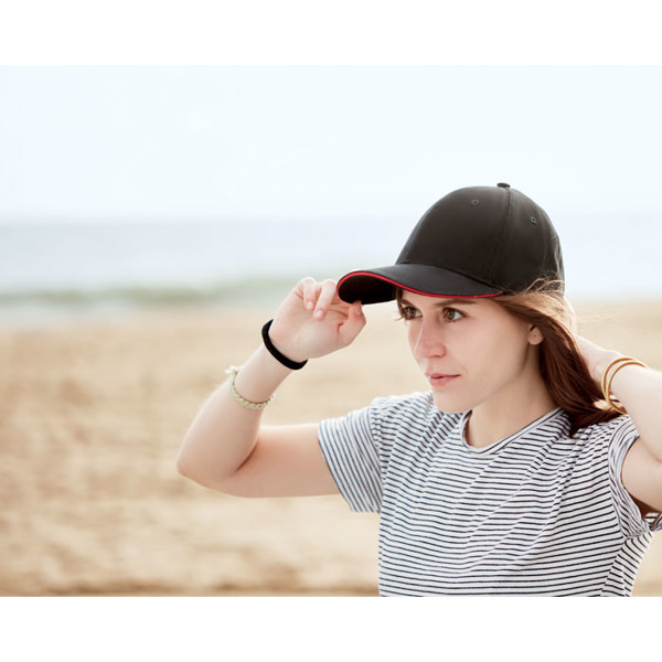 Brushed heavy cotton 6 panel Ba Tekapo - Blanc/Noir