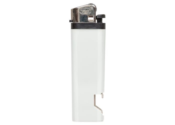 Flint lighter-bottle opener - White