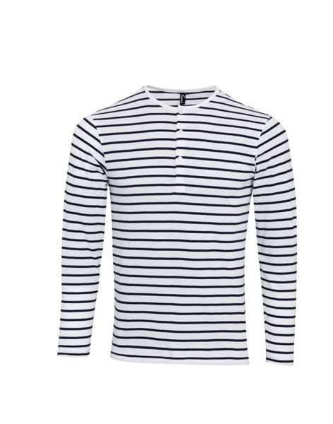 Men's Long John Roll Sleeve Tee - White / Navy / S