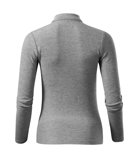 Polokošile Dámská Malfini® Pique Polo Ls - Tmavě Šedý Melír / XL