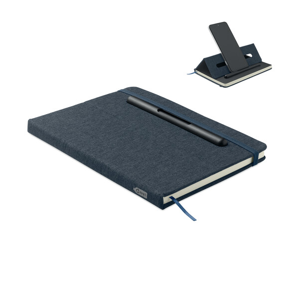 Cahier A5 support de téléphone Rinbook - Bleu Marine