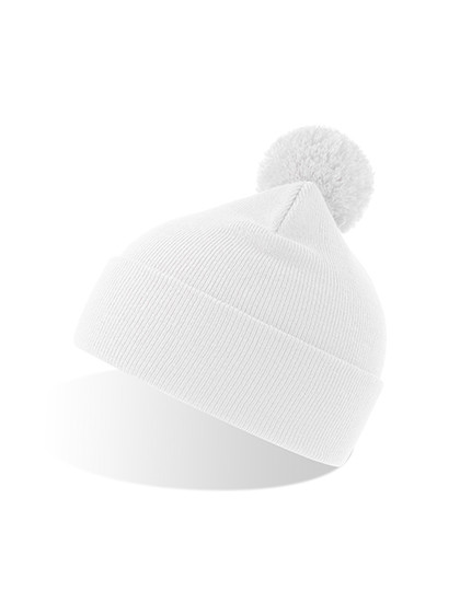 Wind-S Beanie With Pompom - White / One Size