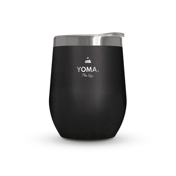 MUG ISOTHERME DOUBLE PAROI INOX AVEC COUVERCLE EN INOX RECYCLE - Blanc