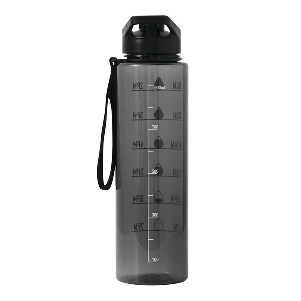 Sports Water Bottle Aqua Level - Black