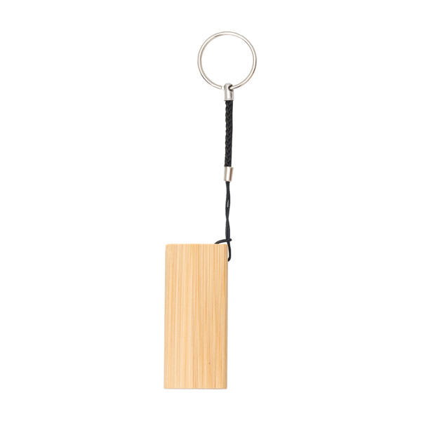 Bamboo keyring with phone stand.