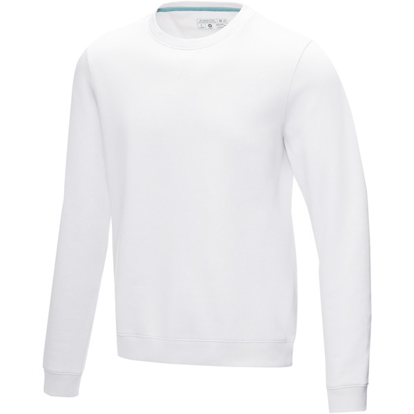 Jasper men’s organic recycled crewneck sweater - White / M