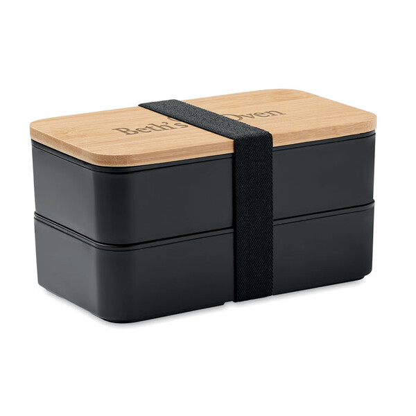 Lunch box in PP and bamboo lid Baaks - Black