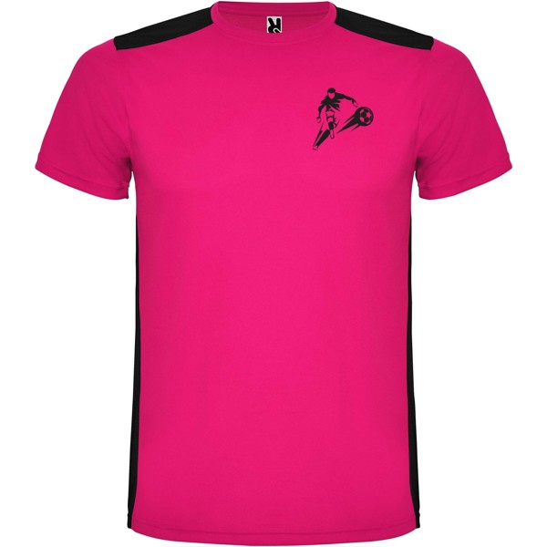 T-shirt sportiva a maniche corte unisex da 130 g/m² Detroit - Fucsia / Nero / S