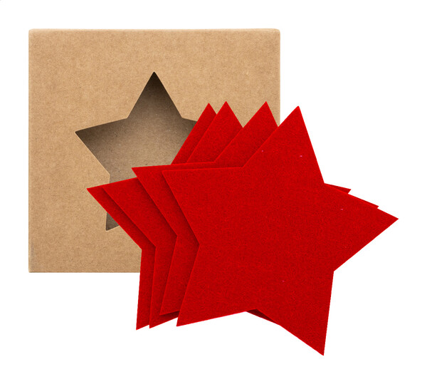 Rpet Christmas Coaster Set Vagnes - Red