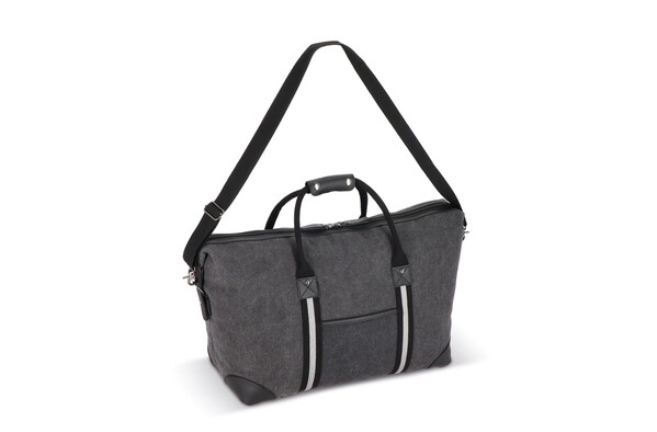 Recycled cotton canvas weekend bag Harper - Dark Grey