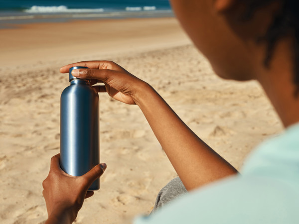 Bouteille isotherme 500ml en acier inoxydable recyclé RCS - Bleu Clair