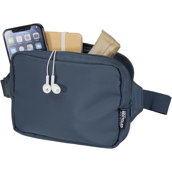 Sac bandoulière de voyage Trip Aware™ de 1 L en matériaux recyclés - Bleu hale