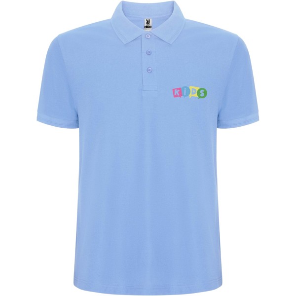 Polo da bambino a maniche corte Pegaso Premium - Blu cielo / 5/6
