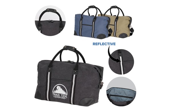 Recycled cotton canvas weekend bag Harper - Dark Grey