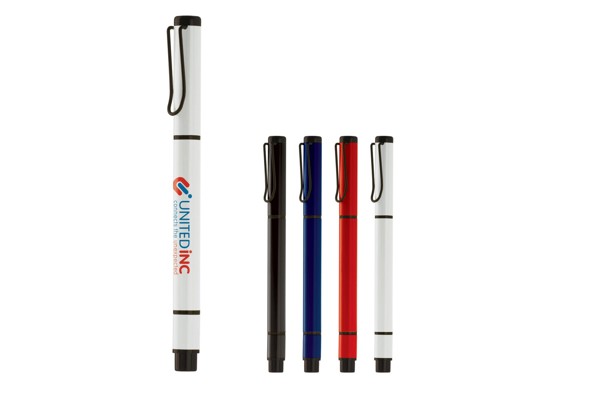 Ball pen with textmarker 2-in-1 - White