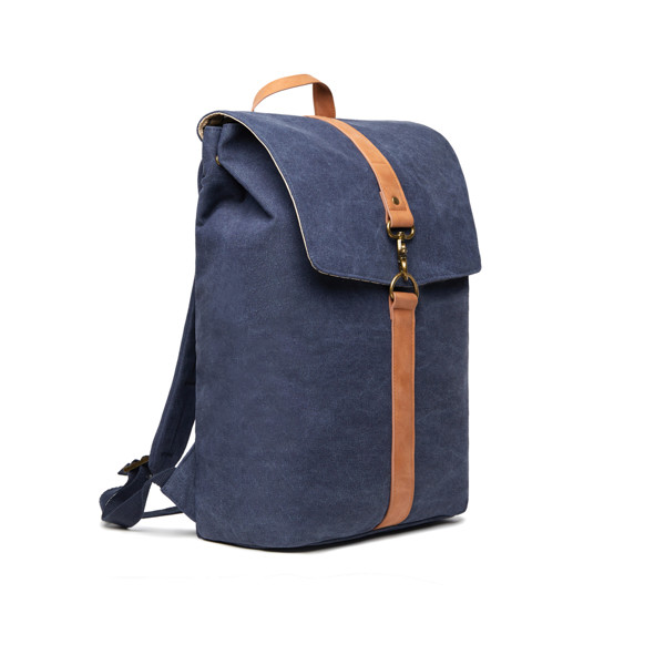 VINGA Sac à dos en toile recyclée GRS Bosler - Bleu Marine