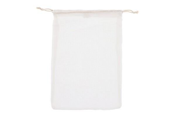 Herbruikbaar groente & fruit zakje OEKO-TEX® katoen 30x40cm - Wit
