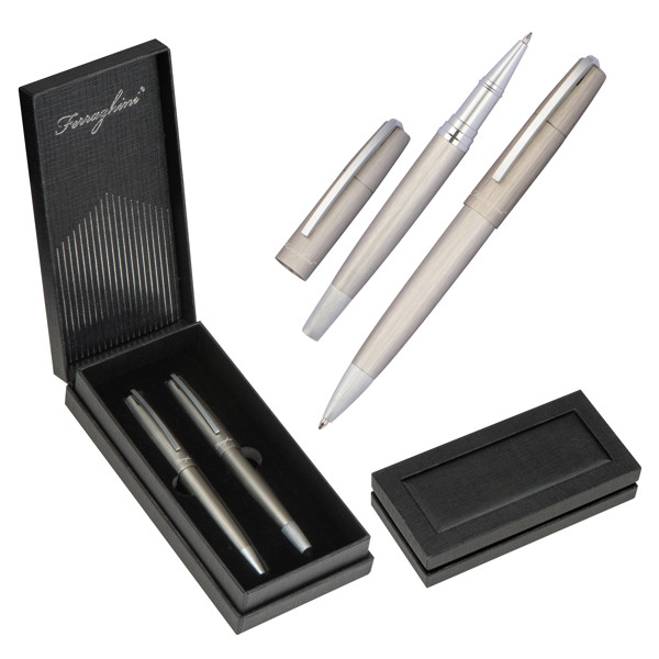 Ferraghini writing set matt GERARDO - Silvergrey