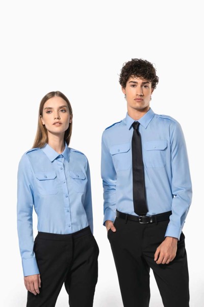 Ladies’ Long-Sleeved Pilot Shirt - White / L