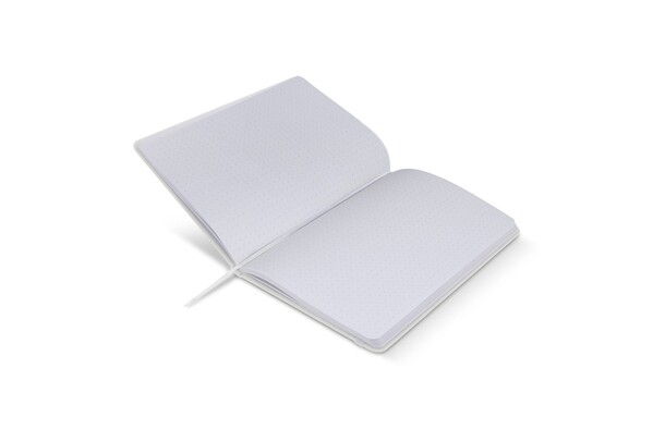 Cahier A5 PU avec pages pointillées - Blanc