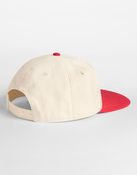Contrast Flat Peak 6 Panel Cap - Natural / Navy / ONE SIZE
