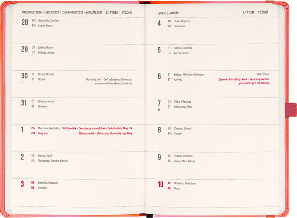 Notique Planbook Diář/Notes Korál 2027, 13 x 21 cm - Východní