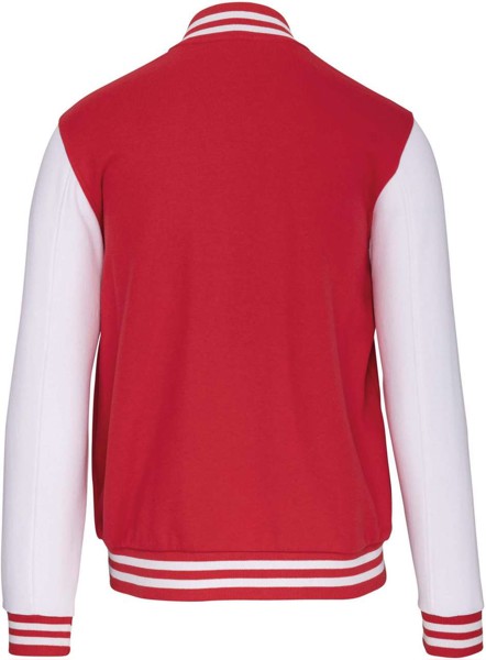 Kids Teddy Fleece Jacket - Red / White / 8/10