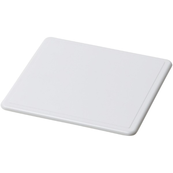 Renzo square plastic coaster - White