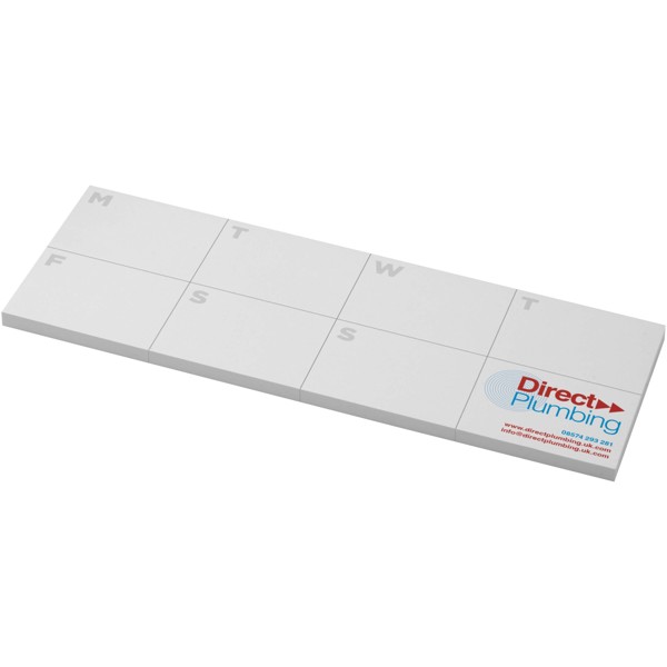 Sticky-Mate® recycled sticky notes with printed planner - White / 25 pages