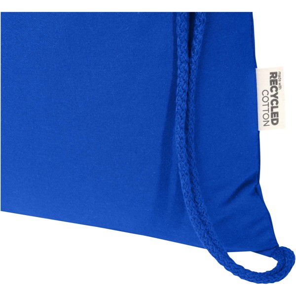 Sac de 5 L avec cordon Oregon Blend en coton recyclé 140 g/m² certifié GRS - Bleu royal