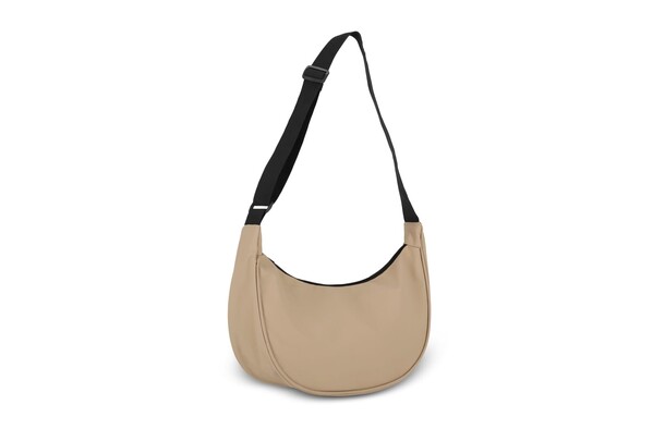 Sac à bandoulière demi-lune en R-PET 600D enduit de PU - Ecru