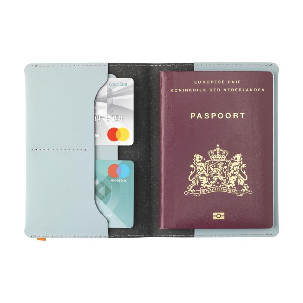 Recycled Leather Passport Holder étui à passeport - Noir