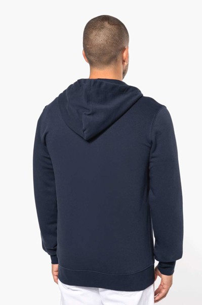 Men's Eco-Friendly Hooded Sweatshirt With Zip Fastening - Black / S