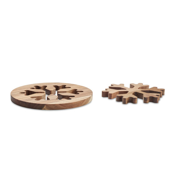 2 dessous de plat en d'acacia Scaglia