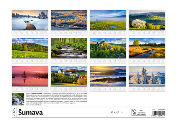 Nástěnný kalendář Šumava 2026