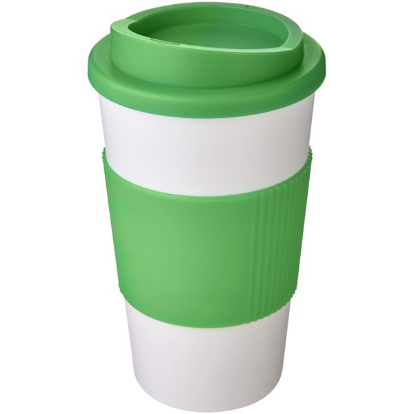 Tazza termica Americano® da 350 ml con grip - Bianco / Verde