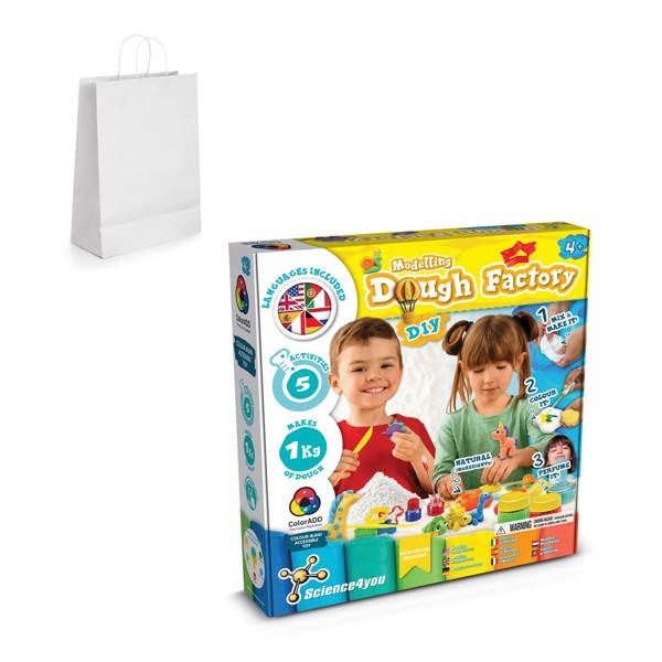 Modeling Dough Factory Kit III. Jogo didático fornecida com saco de oferta em papel kraft (100 g/m²)